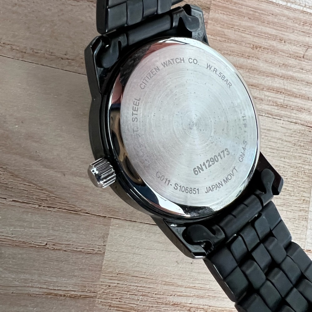Citizen Ladies Watch Crystal Dial Markers Black & Stainless Band Quartz Date Wnd - Picture 15 of 16